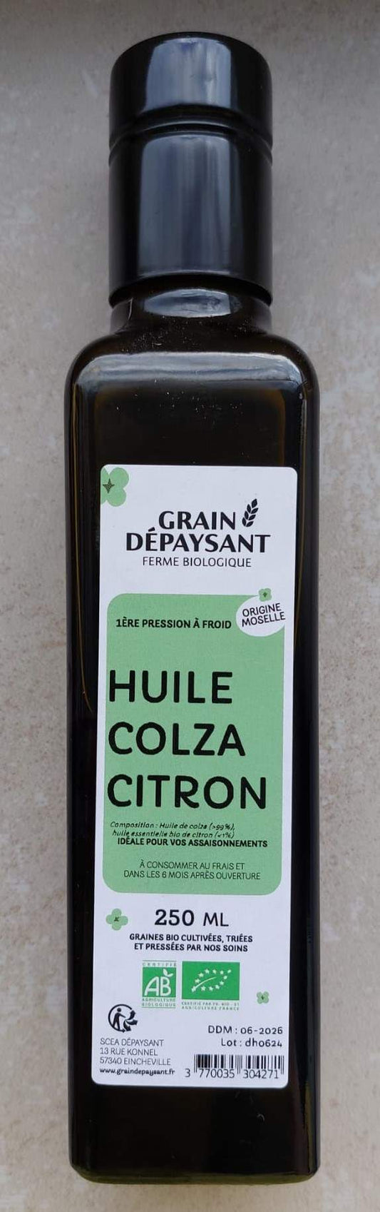 Huile de Colza Citron Bio 250ml