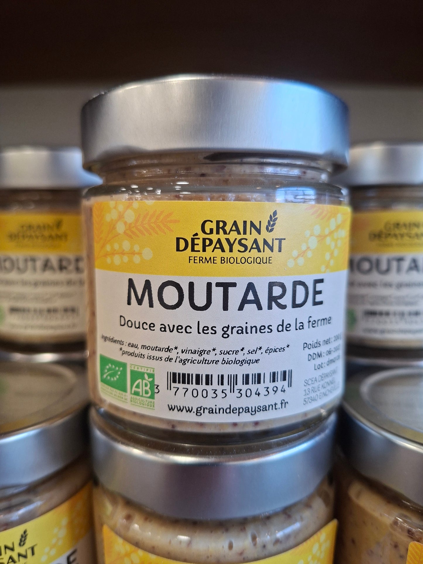 Moutarde douce avec graines bio 200g
